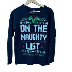 LOL Vintage ugly Christmas sweater On the Naughty List size medium